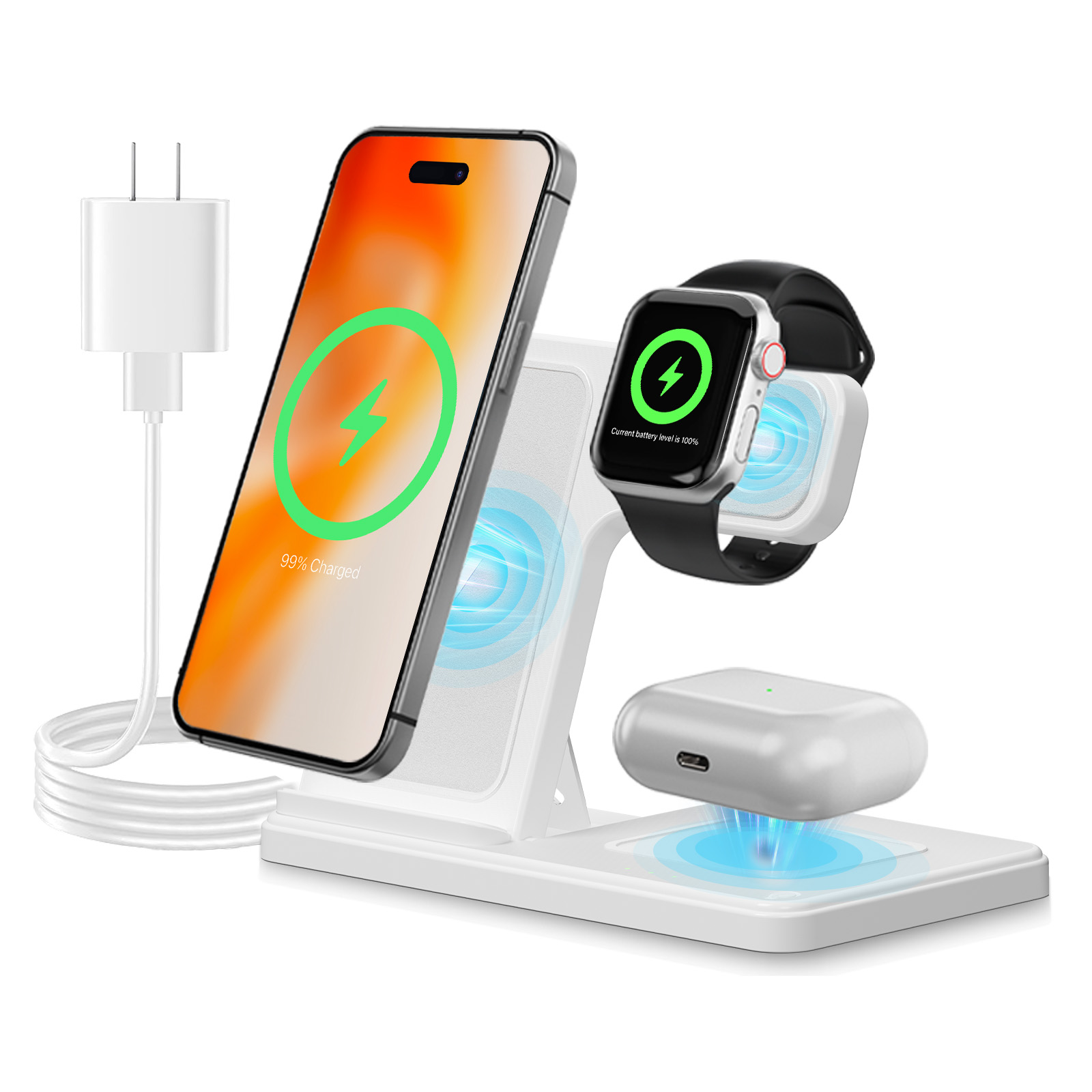 Smartwatch Ac - 15W Magnetic Wireless Charger Stand Foldable