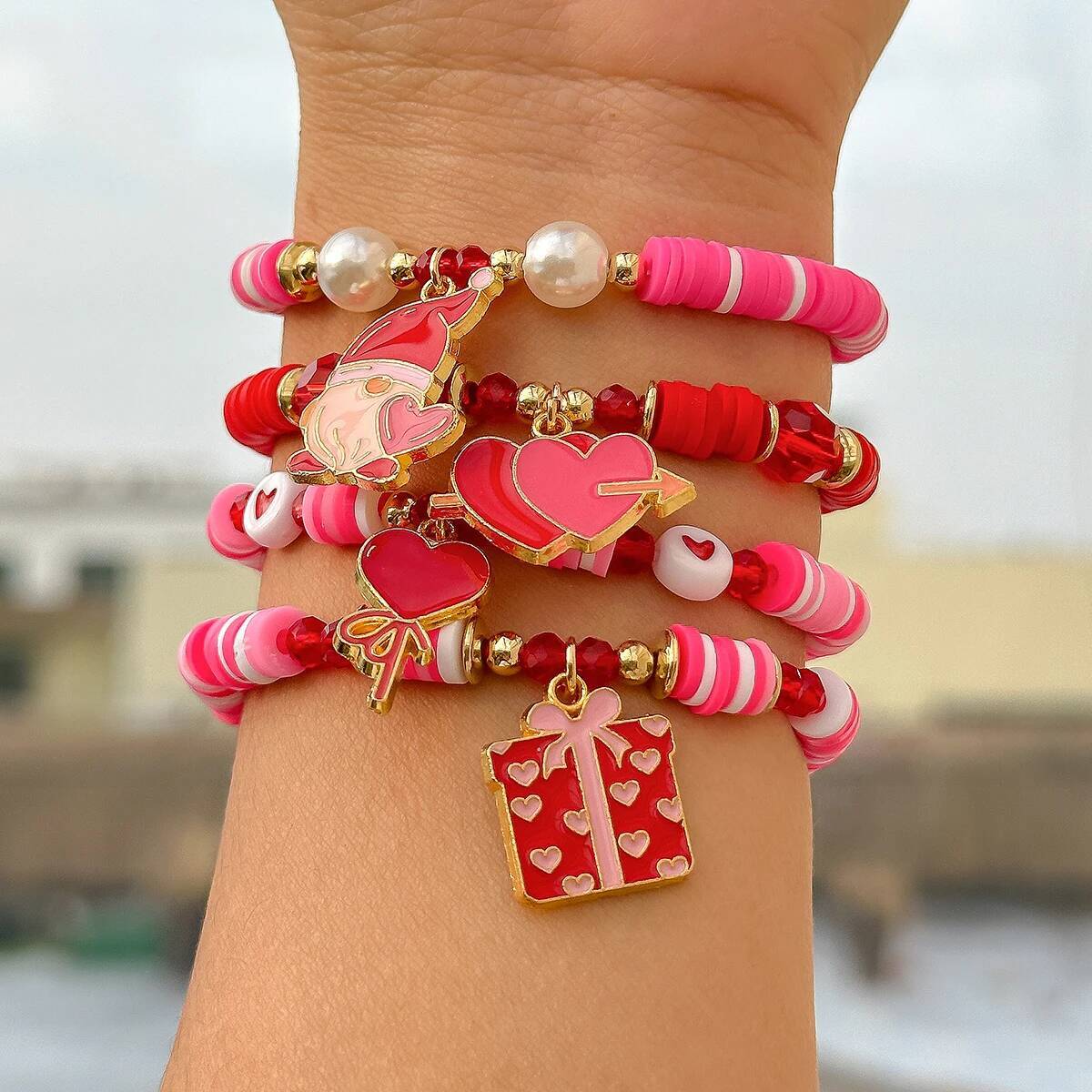 Ceramic Link Bracelet - Salircon 4Pcs/Set Bohemia Soft Ceramic Acrylic