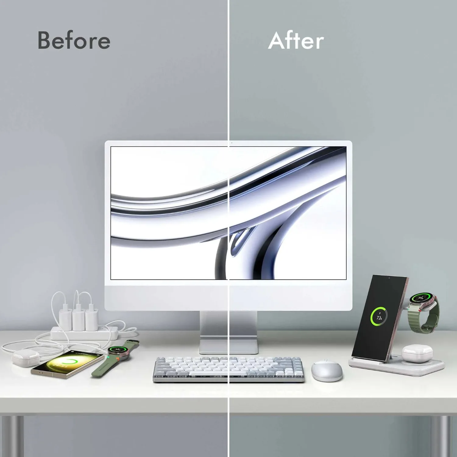 Desktop 3-in-1 Wireless Charge - مراجعة Smartwatch Ac وسعره