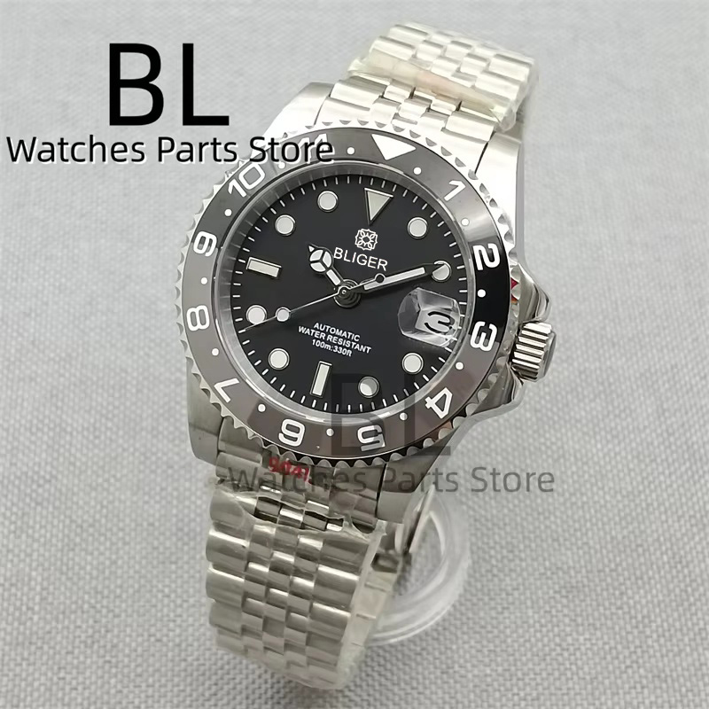 BLIGER 40mm Men's Watch NH35 A - مراجعة Ceramic Link Bracelet وسعره