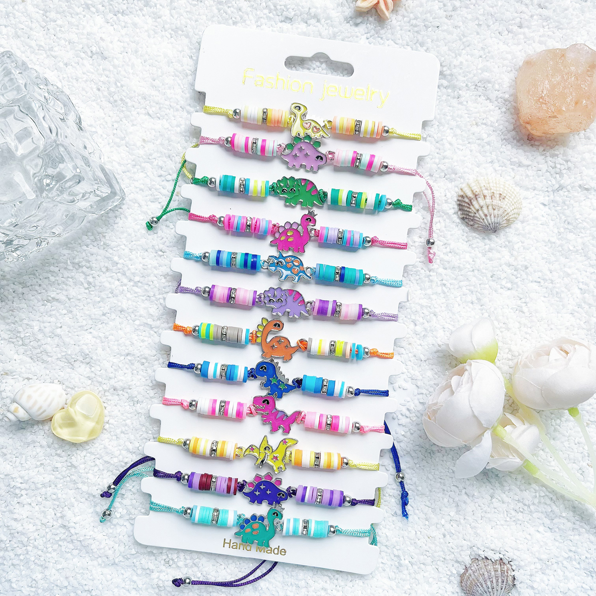 12Pcs Bohemian Style Colorful  - مراجعة Ceramic Link Bracelet وسعره