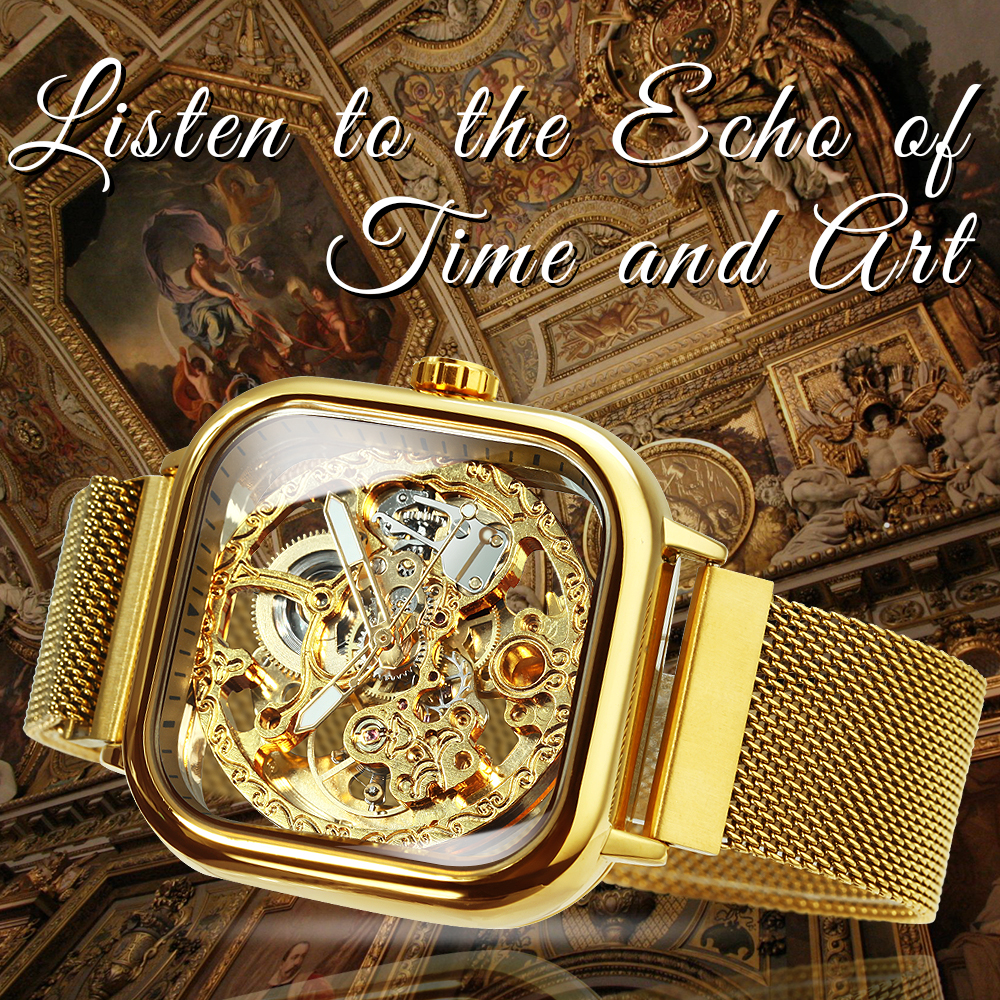 Forsining Luxury Square Skelet - مراجعة Stainless Mesh Band وسعره