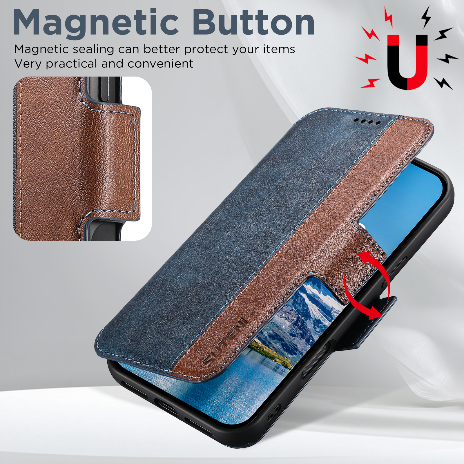 SUTENI Faux Leather Wireless C - مراجعة Magnetic Charging Stand وسعره