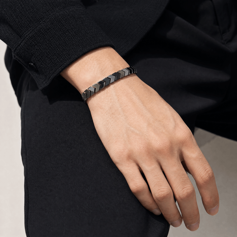 Elegant Black Gallstone Bracel - مراجعة Ceramic Link Bracelet وسعره
