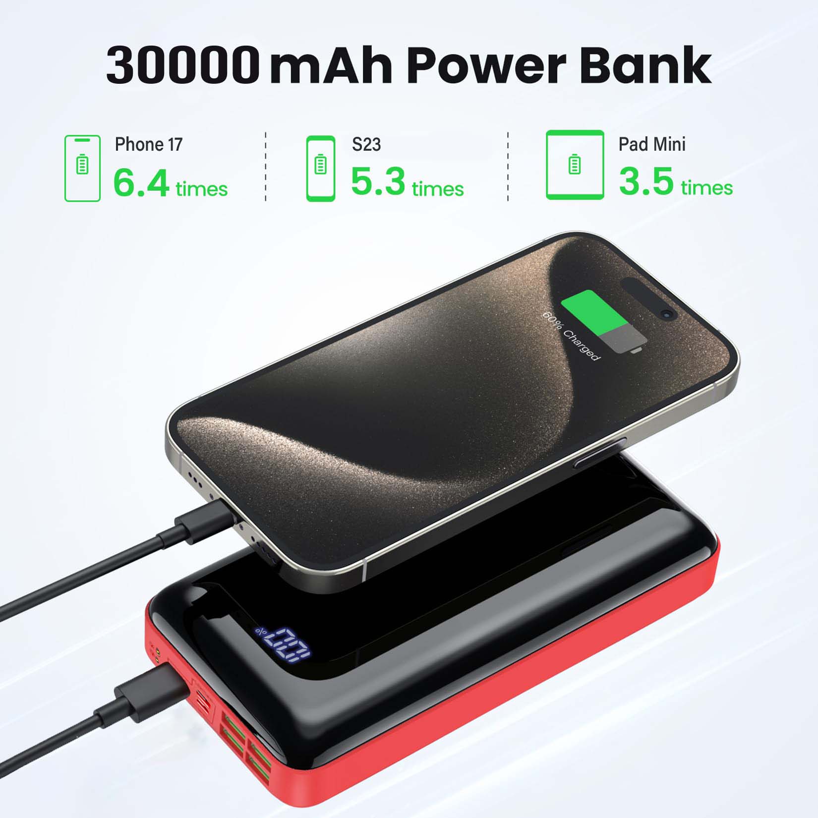 Portable Charger 30000mah Powe - مراجعة Smartwatch Ac وسعره