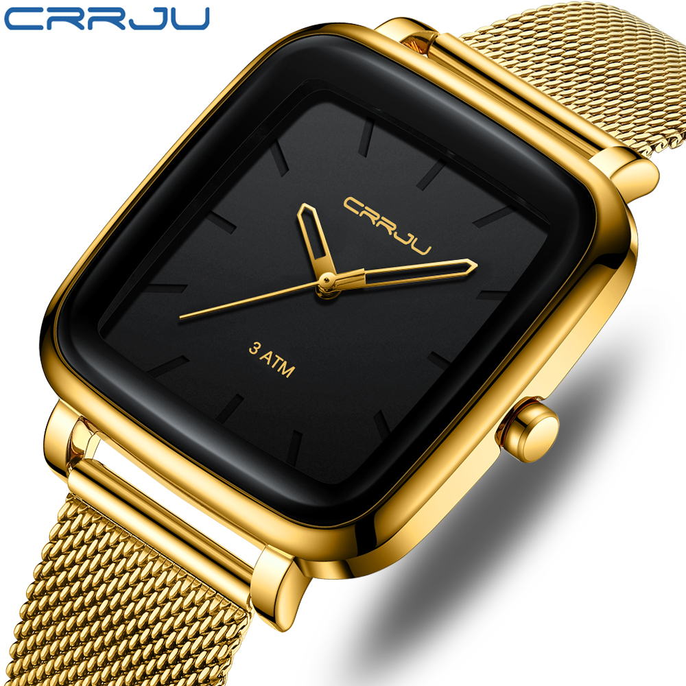 CRRJU Mens Watches Top Brand L - مراجعة Stainless Mesh Band وسعره