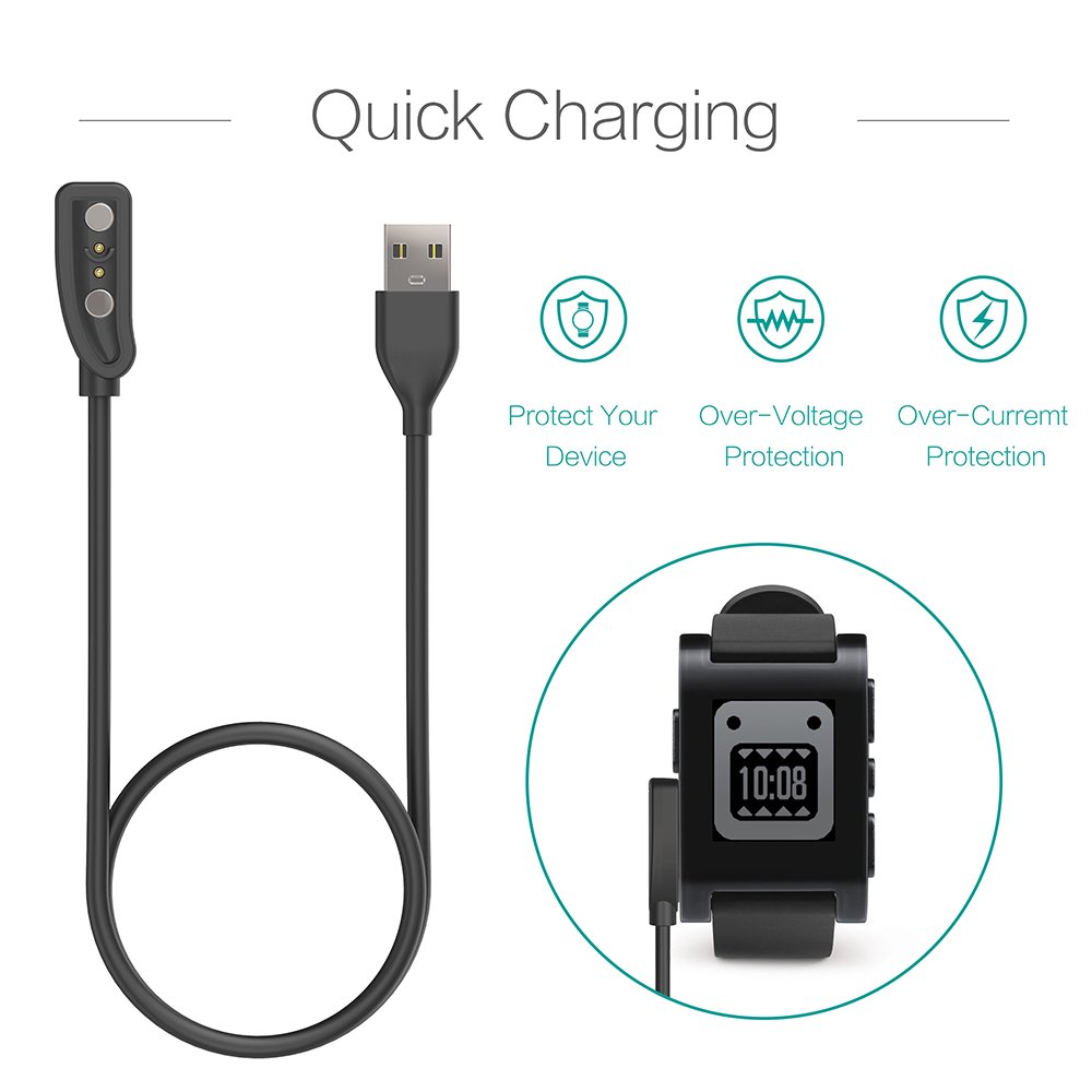 2-Pack Charger for Pebble Clas - مراجعة Pebble Smartwatch Accessories وسعره