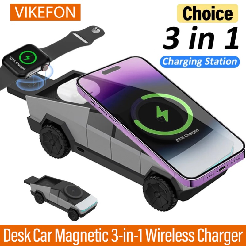 VIKEFON Desk Car Magnetic 3-in - مراجعة Magnetic Charging Stand وسعره