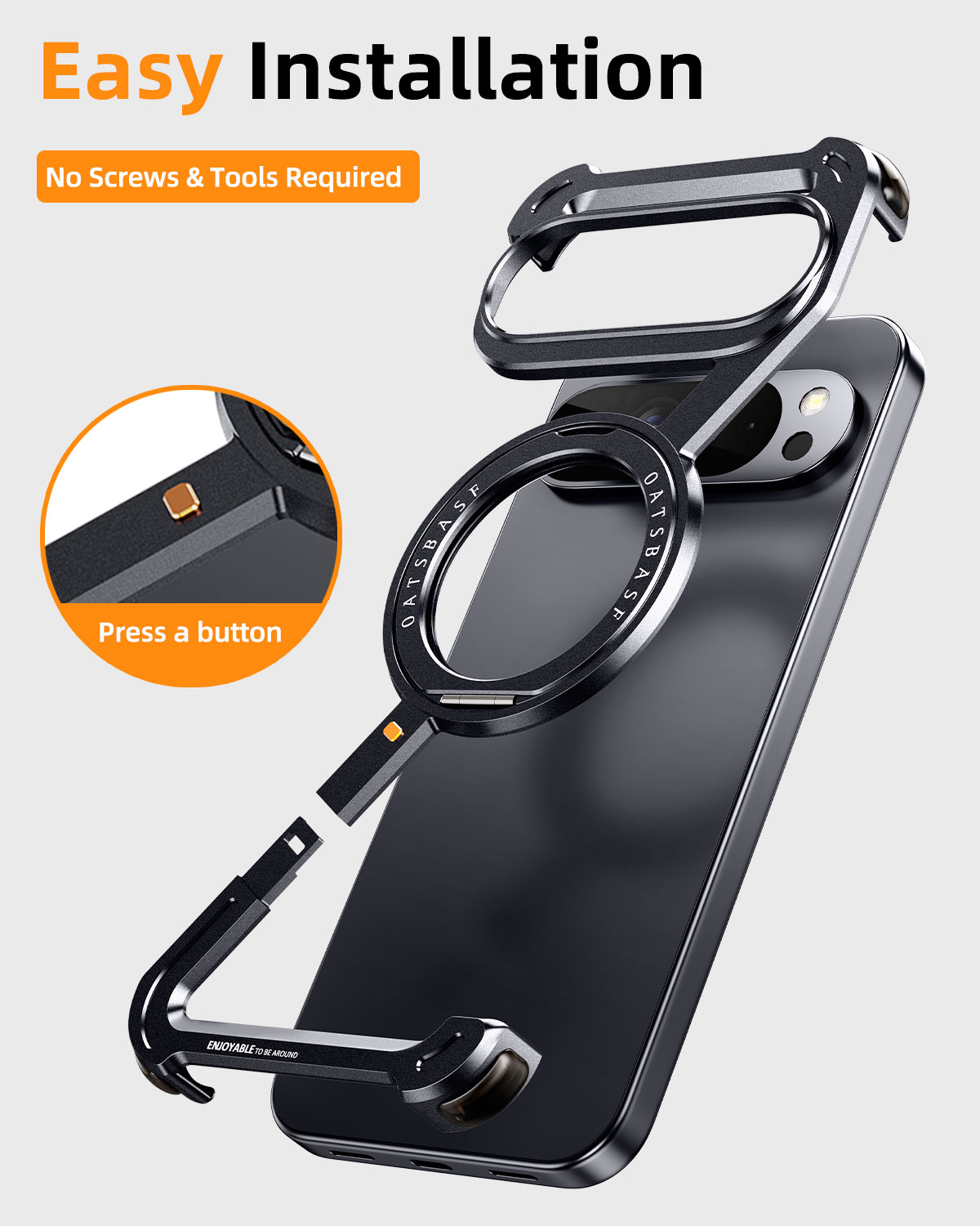 Oatsbasf Metal Phone Case for  - مراجعة Magnetic Charging Stand وسعره
