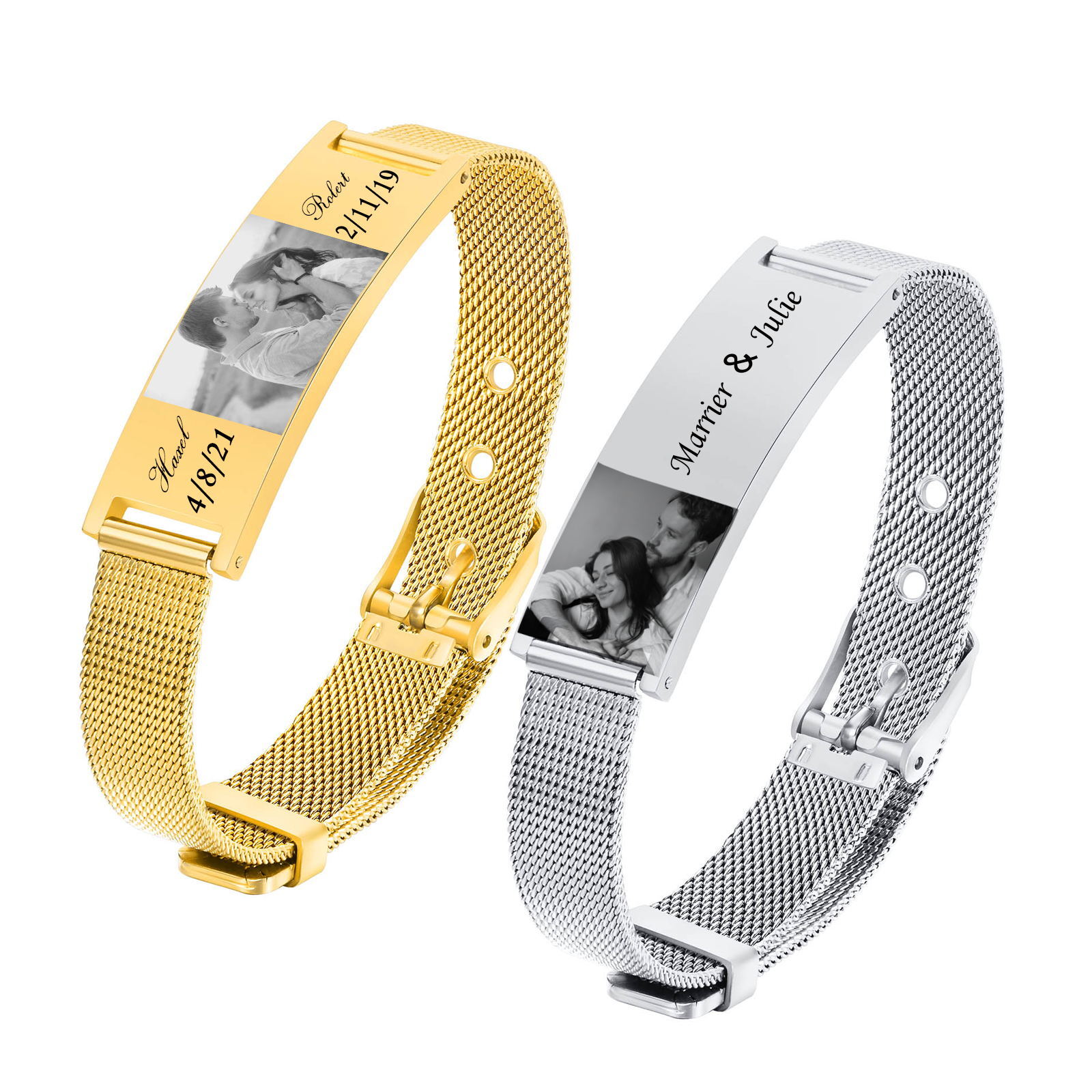 Personalized Photo Bracelet, S - مراجعة Stainless Mesh Band وسعره