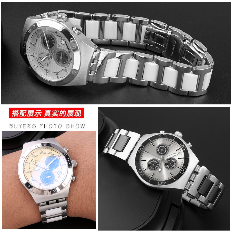For Swatch Ceramic+ Stainless  - مراجعة Ceramic Link Bracelet وسعره