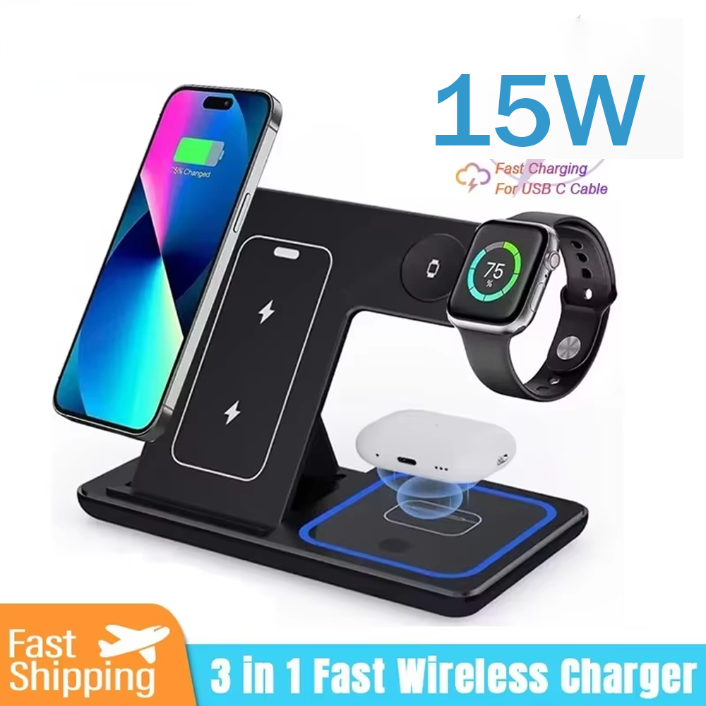 15W 3 in 1 Wireless Charger St - مراجعة Smartwatch Ac وسعره