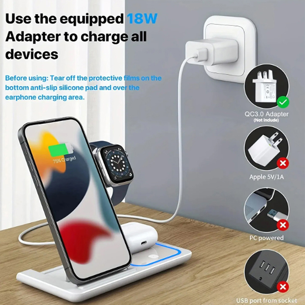 15W 3 in 1 Wireless Charger St - مراجعة Smartwatch Ac وسعره