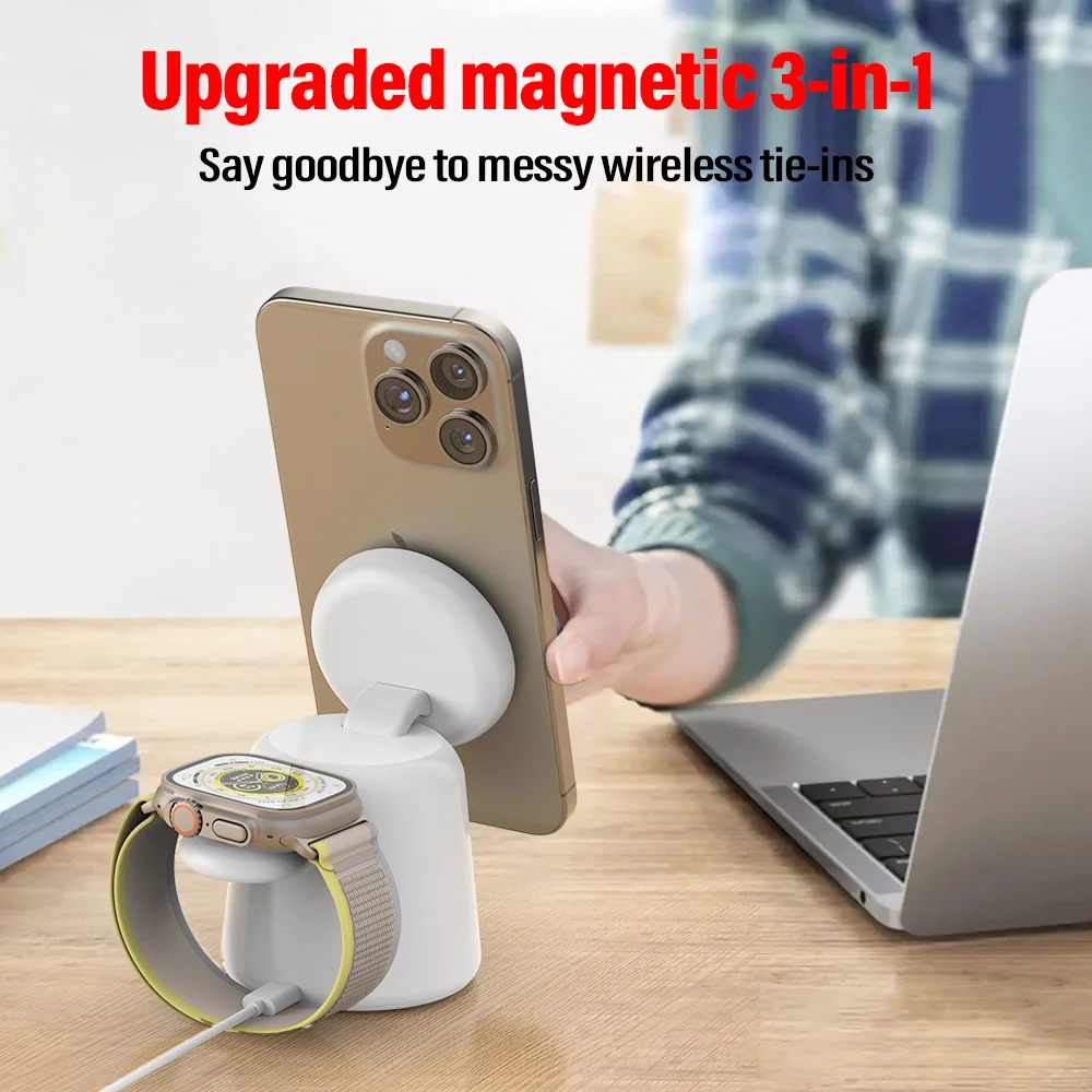 3 in 1 Magnetic Wireless Charg - مراجعة Smartwatch Ac وسعره