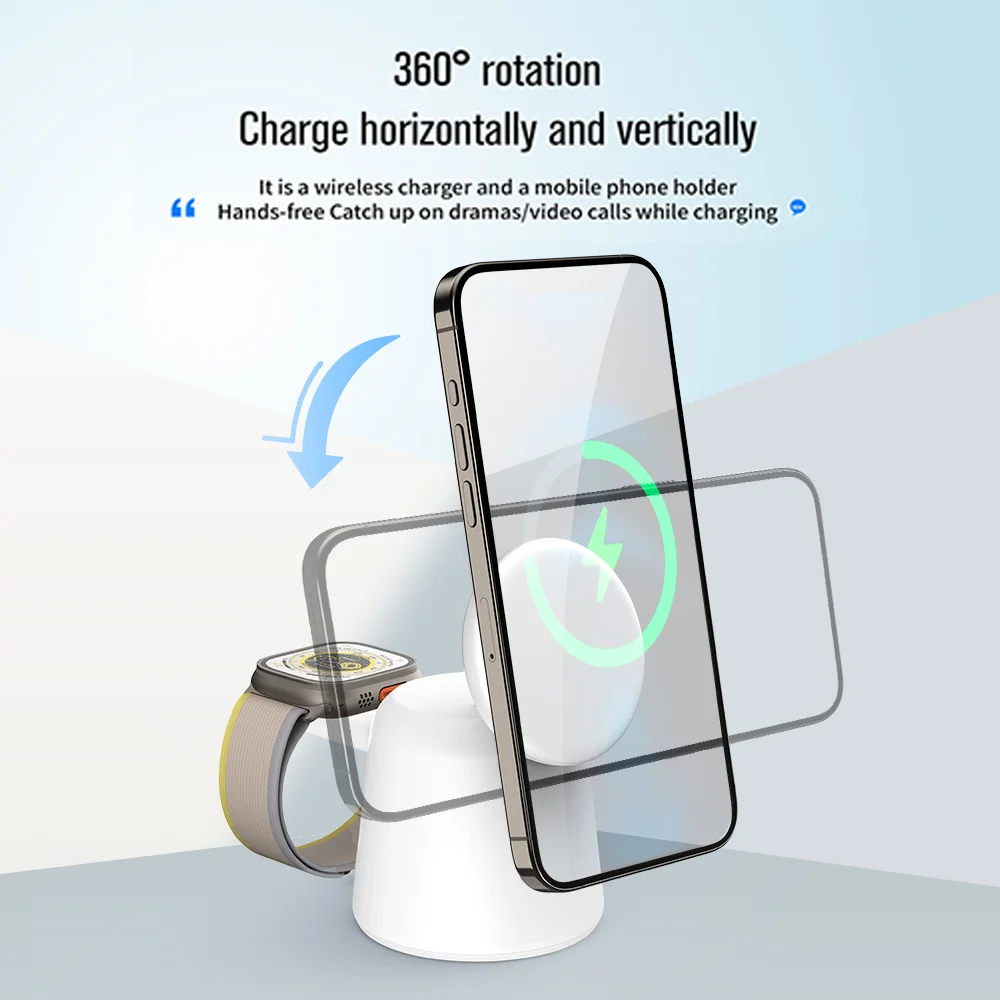 3 in 1 Magnetic Wireless Charg - مراجعة Smartwatch Ac وسعره