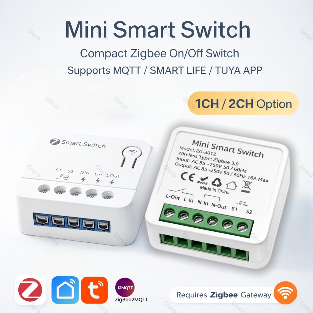 Zigbee TUYA 1/2Gang Mini Smart - مراجعة Smart Accessories وسعره