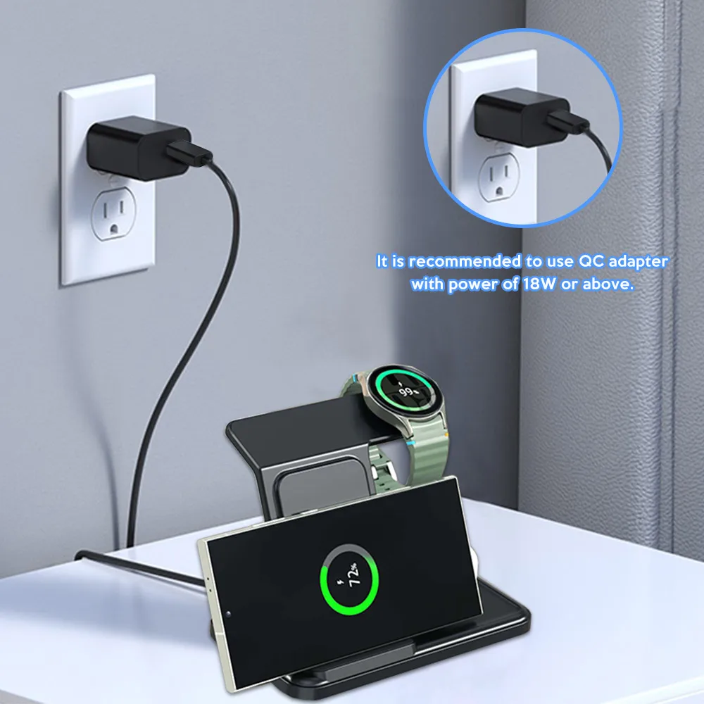 3 IN 1 Wireless Charger Statio - مراجعة Smartwatch Ac وسعره