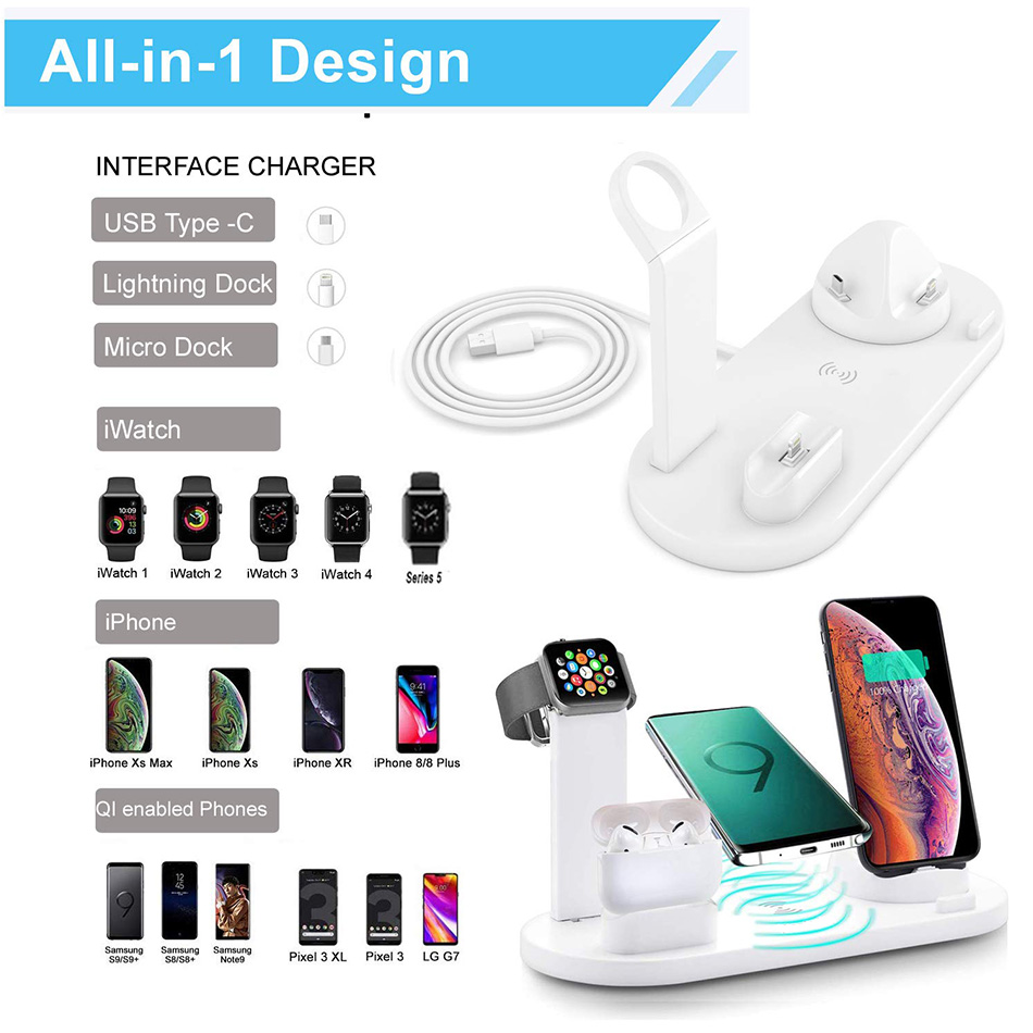 7 in 1 Wireless Charger Stand  - مراجعة Smartwatch Ac وسعره