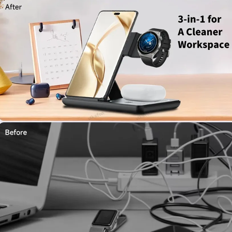 3 in 1 Foldable Wireless Charg - مراجعة Smartwatch Ac وسعره