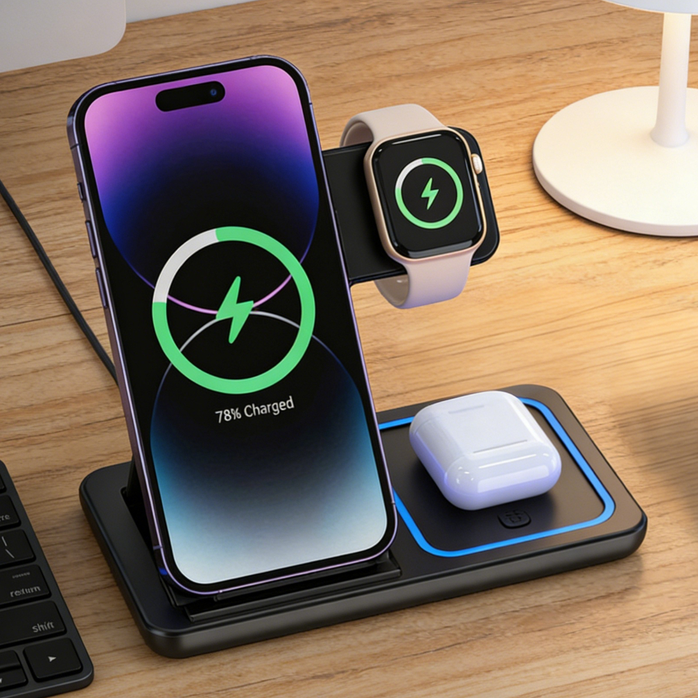 Foldable 3 in 1 Wireless Charg - مراجعة Smartwatch Ac وسعره
