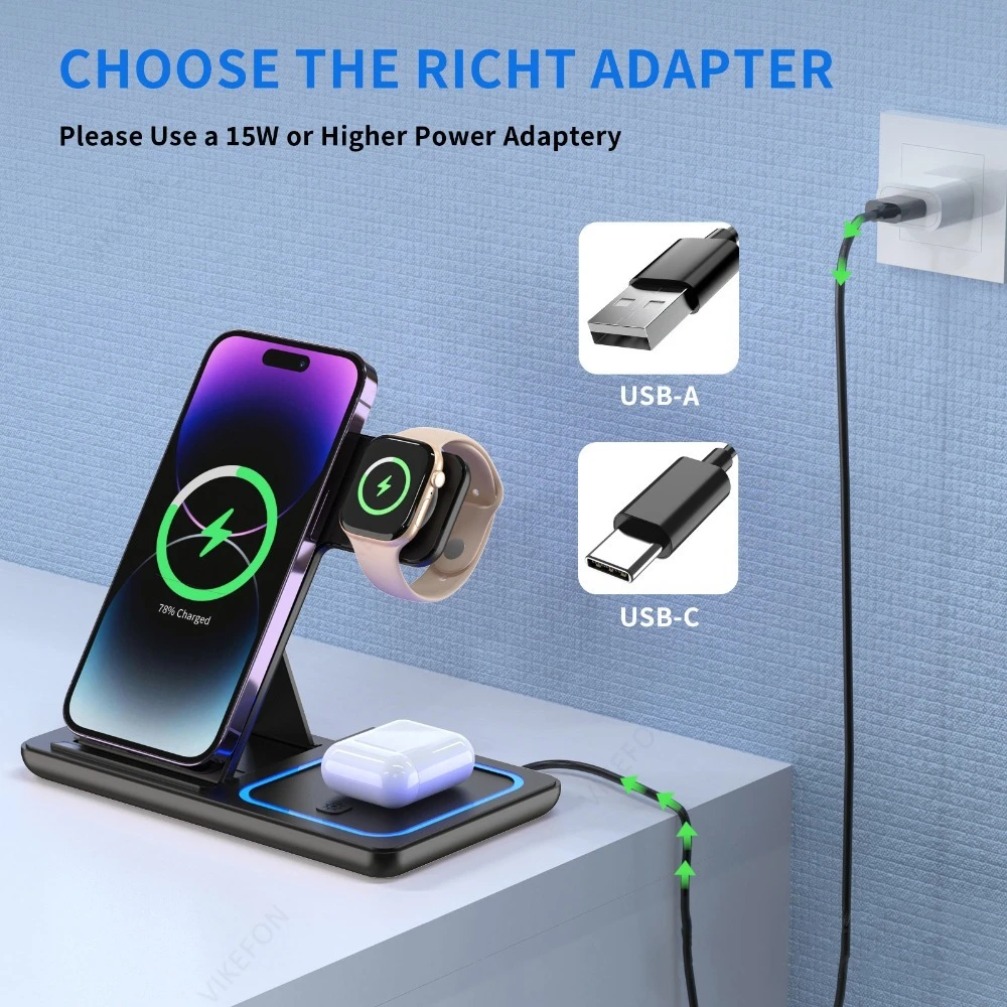 Foldable 3 in 1 Wireless Charg - مراجعة Smartwatch Ac وسعره