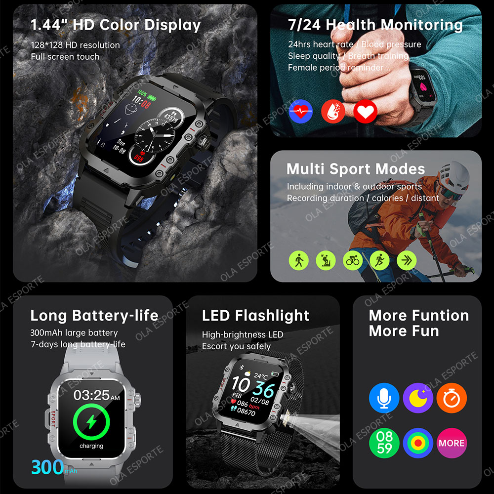 New Military Smart Watch Men I - مراجعة Smartwatch X12 وسعره