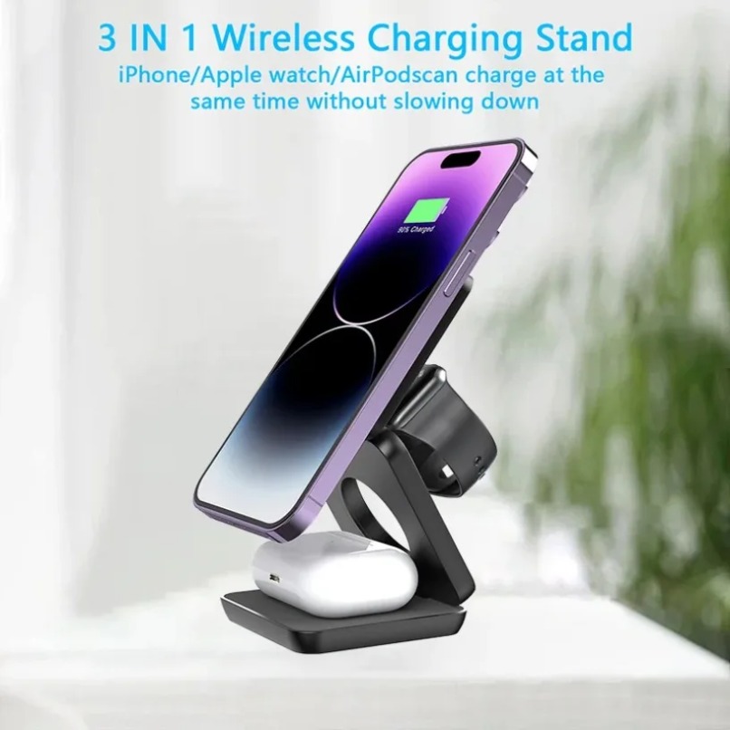 3 in 1 Foldable Magnetic Wirel - مراجعة Smartwatch Ac وسعره