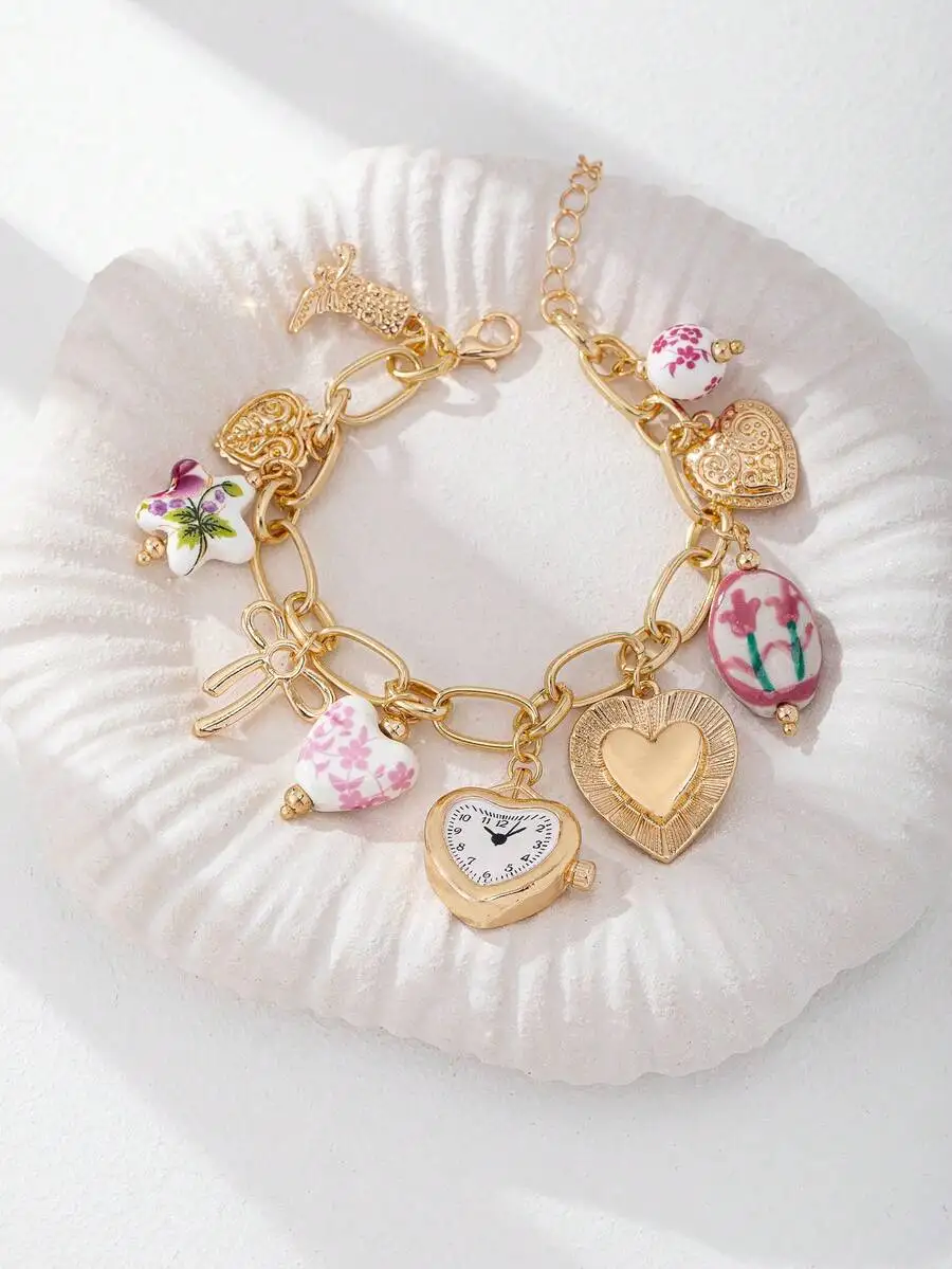 Handmade Floral Porcelain Char - مراجعة Ceramic Link Bracelet وسعره