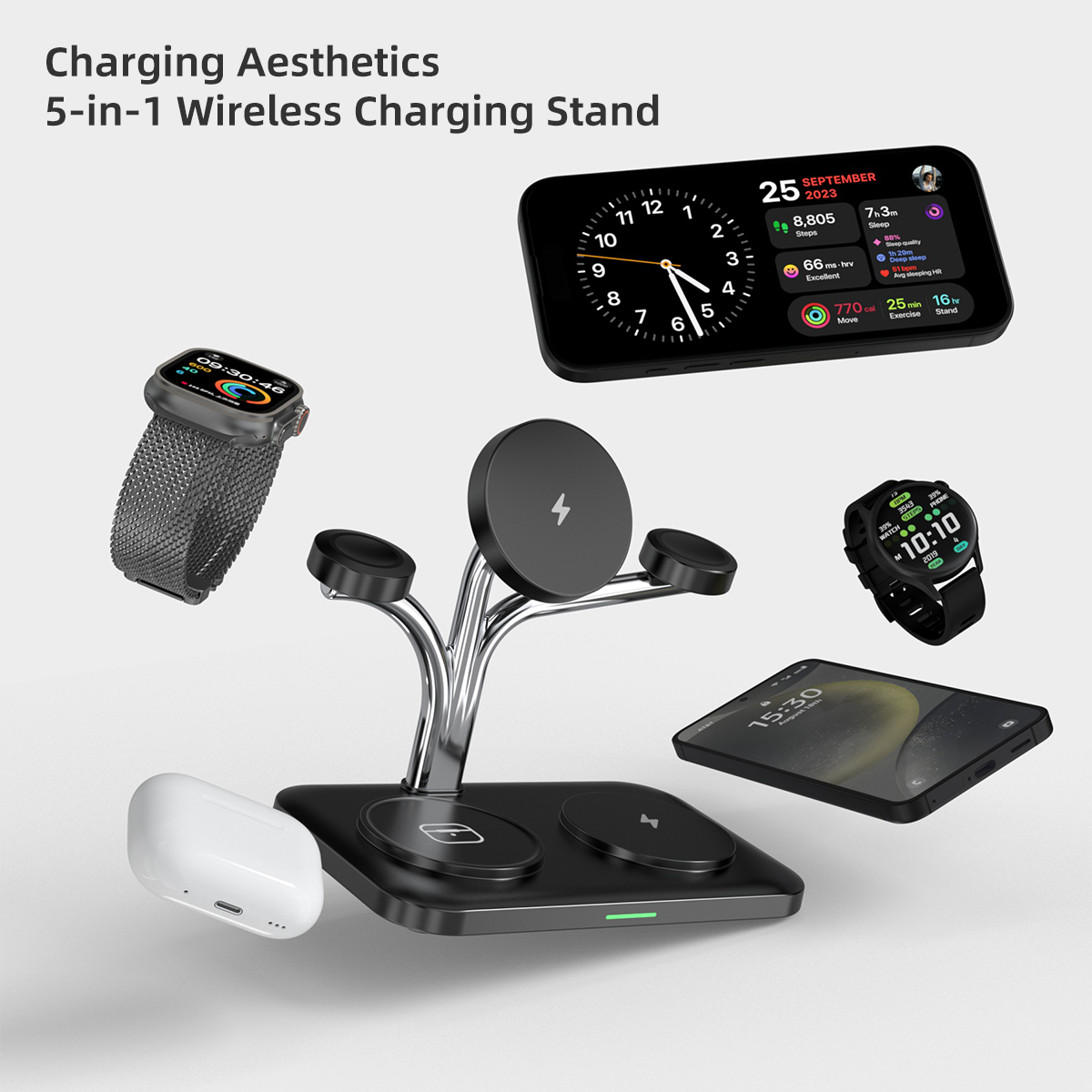 5 IN 1 Magnetic Wireless Charg - مراجعة Smartwatch Ac وسعره