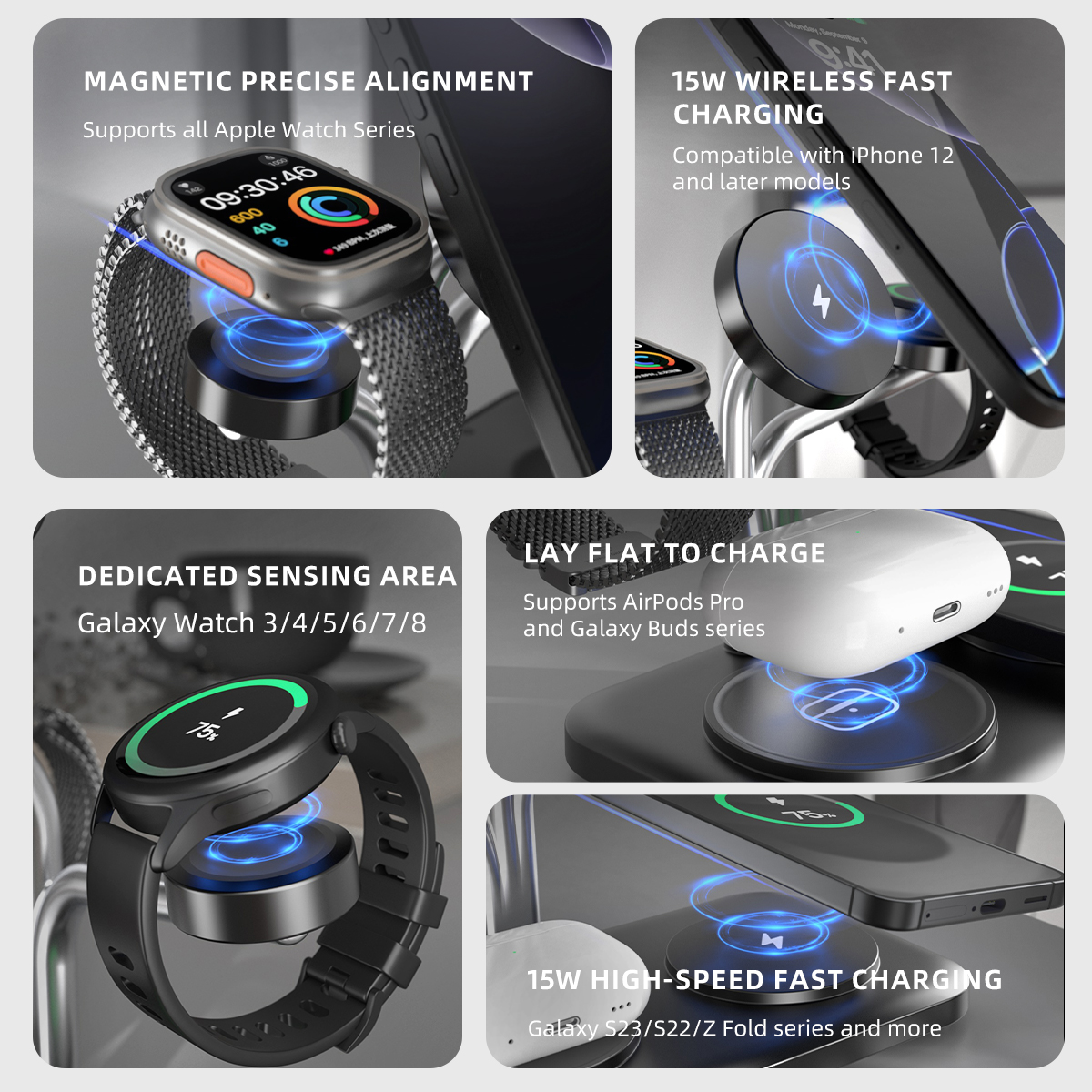 5 IN 1 Magnetic Wireless Charg - مراجعة Smartwatch Ac وسعره