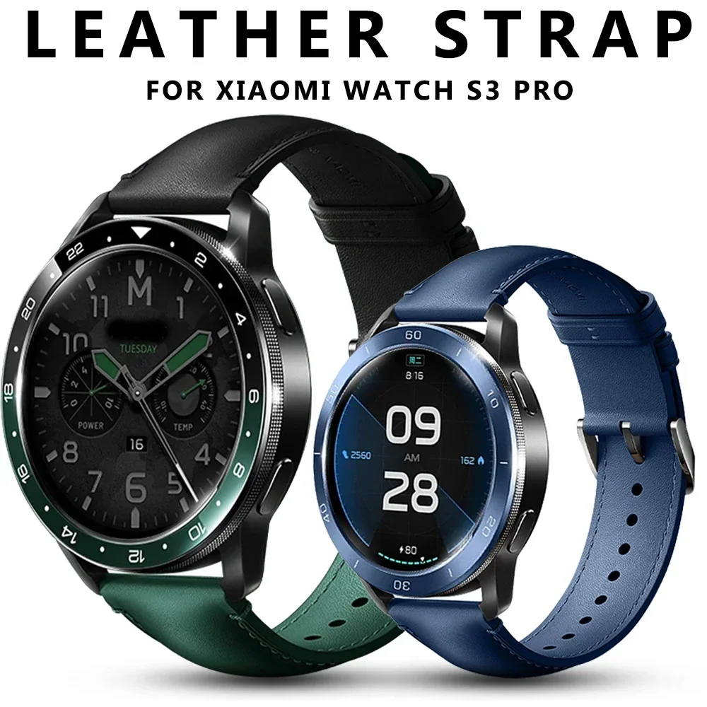 22MM Original Leather Strap fo - مراجعة Xiaomi Smartwatch S3 Accessories وسعره
