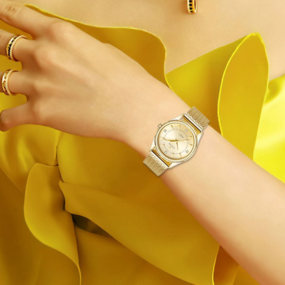 WWOOR Luxury Brand Dress Gold  - مراجعة Stainless Mesh Band وسعره