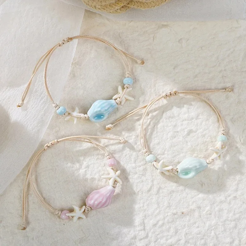 Bohemian Conch Starfish Shells - مراجعة Ceramic Link Bracelet وسعره