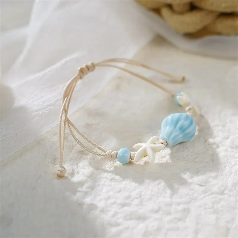 Bohemian Conch Starfish Shells - مراجعة Ceramic Link Bracelet وسعره