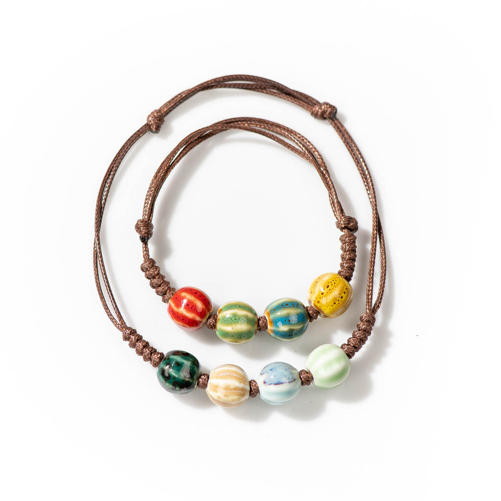 Handmade Ceramic Retro Style B - مراجعة Ceramic Link Bracelet وسعره